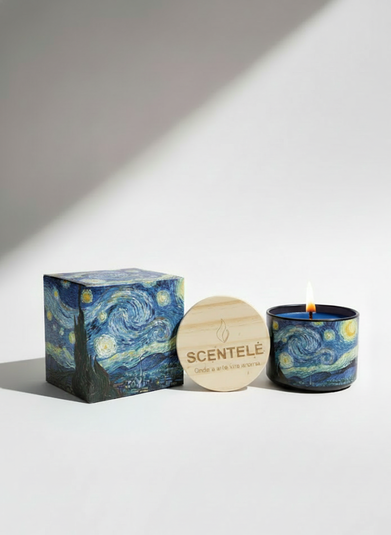 Noite Estrelada (Van Gogh) — Vela aromática de Baunilha | Scentele